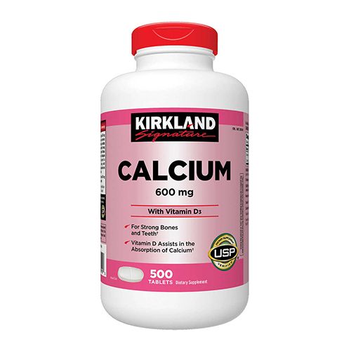 Calcio 600 Mg Con Vitamina D3 Kirkland - 500 Tabletas