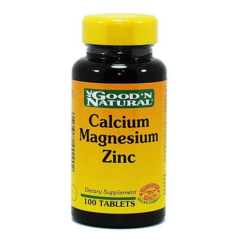 Calcio, Magnesio Y Zinc Good ´N Natural - 100 Tabletas (Chelated Calcium, Magnesium, Zinc)