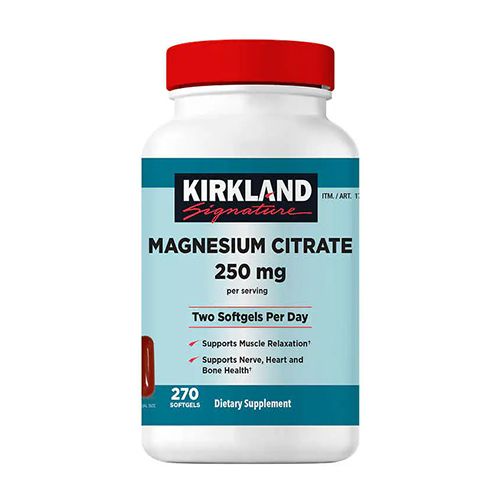 Citrato De Magnesio 250 Mg Kirkland - 270 Capsulas Liquidas